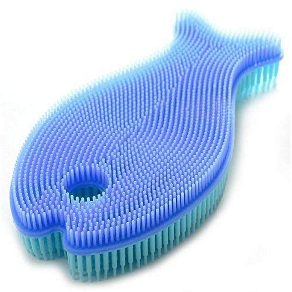 Siliconen Afwasborstel in Visvorm – Blauw