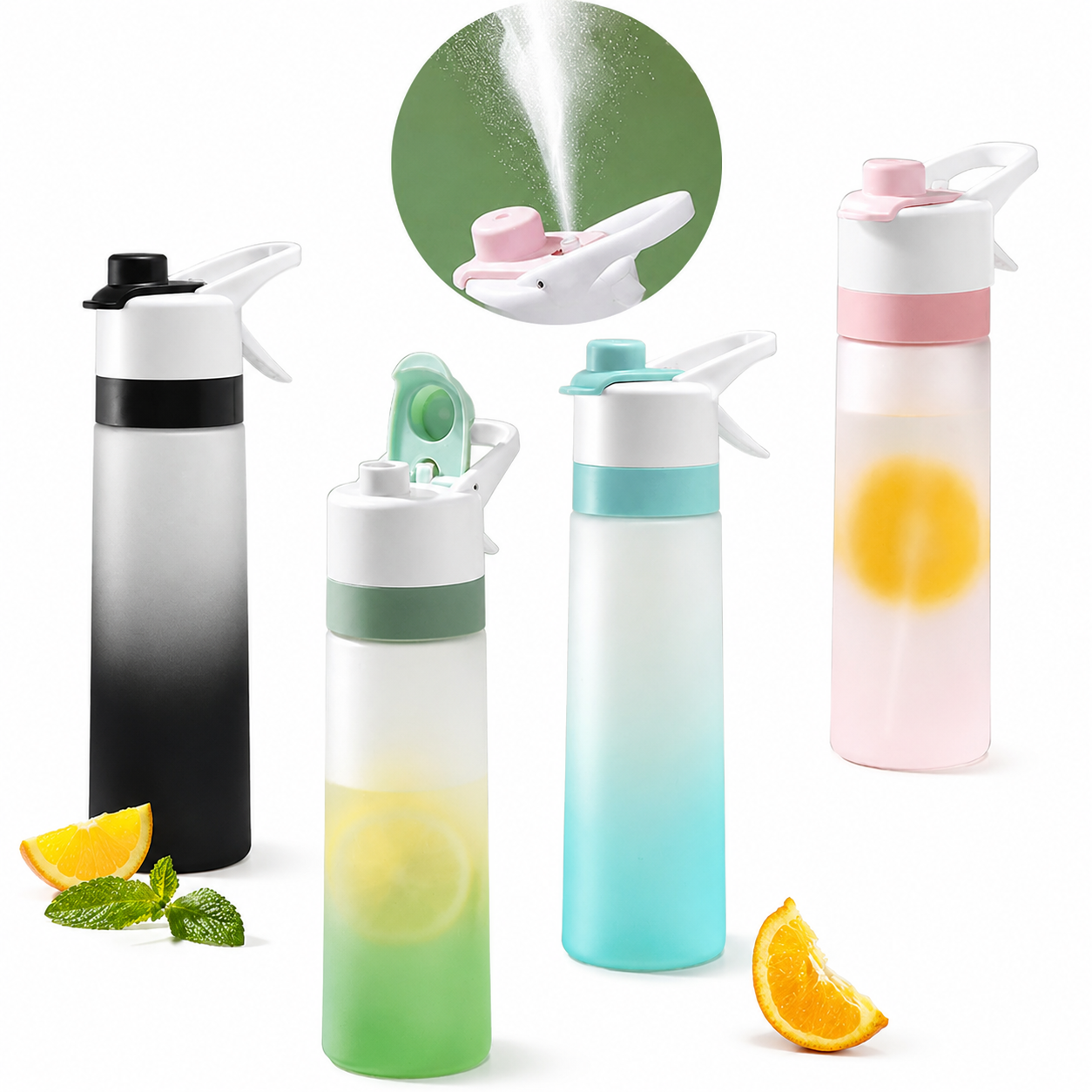 VivaFlow 2-In-1 Sportfles Met Drinktuit En Mistspuit - Lichtgewicht Tritan En Ftalaatvrij