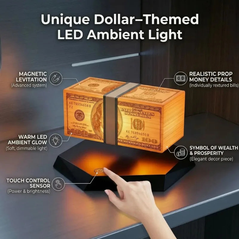 NovaLicht Drijvende Geldlamp - Magneetische Zweeftechnologie Met Warme Ambientverlichting