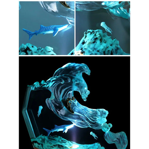 MarinaArts Sea Resin Ocean Figurine - Kalme Oceaan Sfeer Met Gedetailleerde Onderwater Scène In Heldere Epoxy