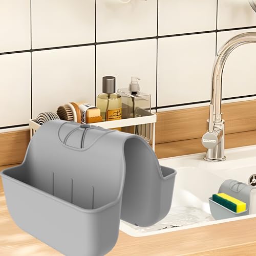Siliconen Sponshouder voor de Gootsteen – Grijs