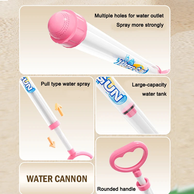 Fireworks Water Blaster - Trekactie Waterspuit Met Doorzichtig Cilinder Voor Zomerse Spelplezier Buiten